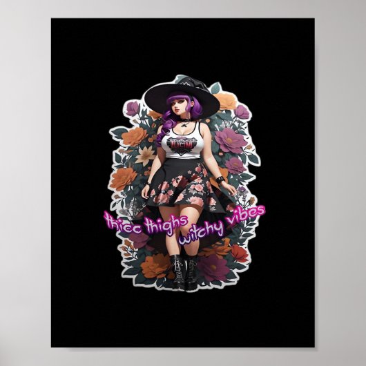 Thic Thigs Witchy Vibes - Whimsigoth Witch-Core ポスター (正面)