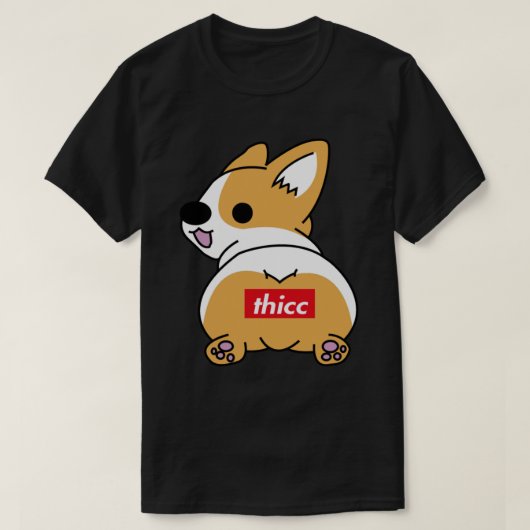 Thiccコーギお尻エッセンシャルTシャツ Tシャツ (デザイン正面)