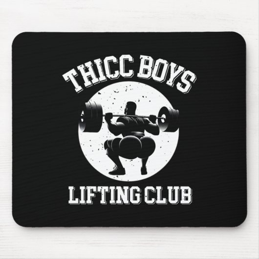 Thiccボーイズリフティングクおもしろいラブジムメンズスクアットボディブ マウスパッド (正面)