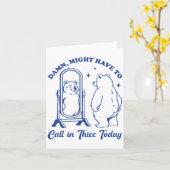 Thicc今日呼び出すベアおもしろい体前向き_1 カード (黄色い花)