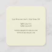 Thick Exclusive Unique Monogram Beige Color スクエア名刺 (裏面)