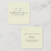 Thick Exclusive Unique Monogram Beige Color スクエア名刺 (正面/裏面)