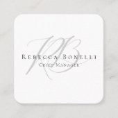 Thick Exclusive Unique Monogram Profile スクエア名刺 (正面)