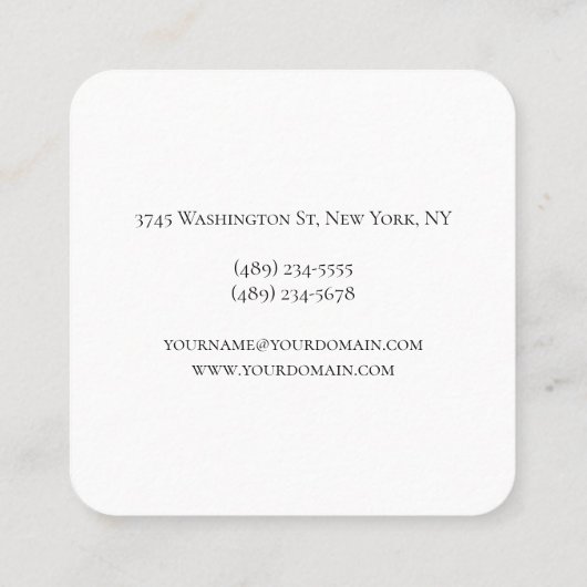 Thick Exclusive Unique Monogram Profile スクエア名刺 (裏面)