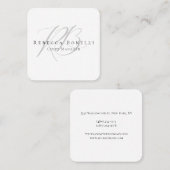 Thick Exclusive Unique Monogram Profile スクエア名刺 (正面/裏面)