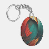 Thick Impasto Oil Painted Abstract キーホルダー (正面左)