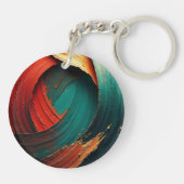 Thick Impasto Oil Painted Abstract キーホルダー (裏面)