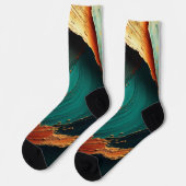 Thick Impasto Oil Painted Abstract ソックス (左)