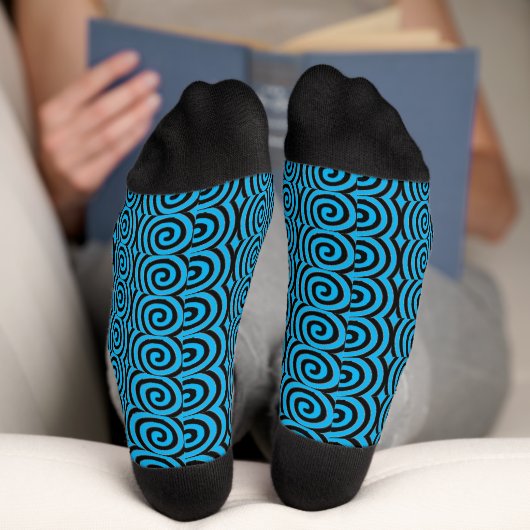 Thick Swirls aqua blue socks ソックス (底面)