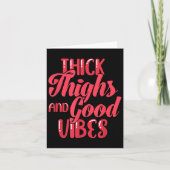 Thick Thighs Fun Tee For Fat Persons - Black, Plus カード (正面)