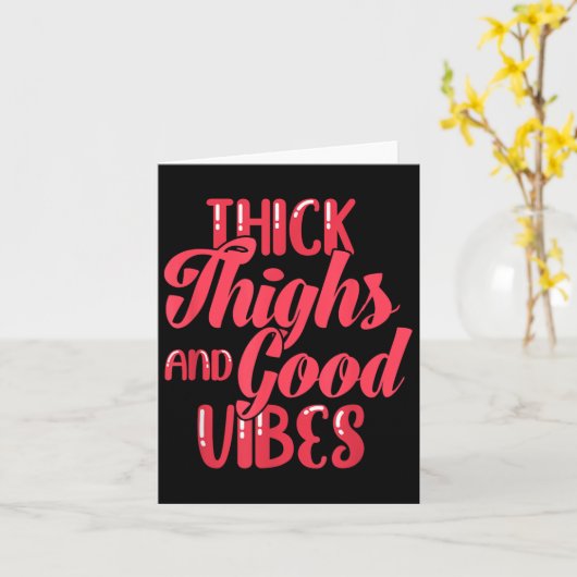 Thick Thighs Fun Tee For Fat Persons - Black, Plus カード (黄色い花)