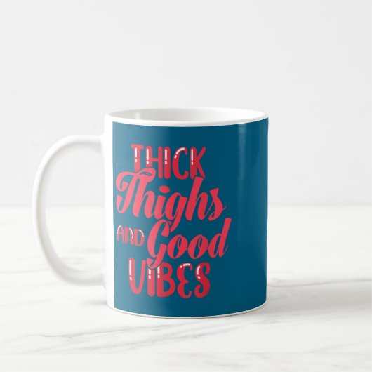 Thick Thighs Fun Tee For Fat Persons - Black, Plus コーヒーマグカップ (左)