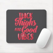 Thick Thighs Fun Tee For Fat Persons - Black, Plus マウスパッド (マウス)