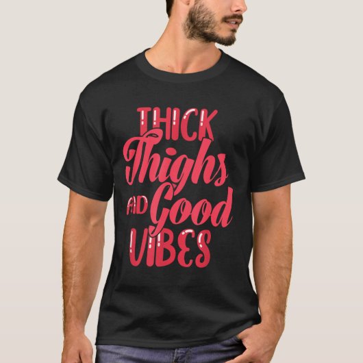 Thick Thighs Fun Tee For Fat Persons - Black, Plus Tシャツ (正面)