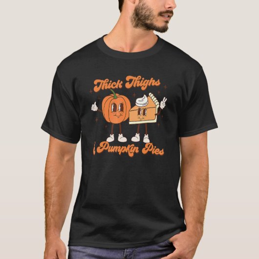Thick Thighs & Pumpkin Pies Baby Thanksgiving Fall Tシャツ (正面)