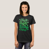 Thick Things Lucky Vibes Retro Patrick's Day Shamr Tシャツ (正面フル)