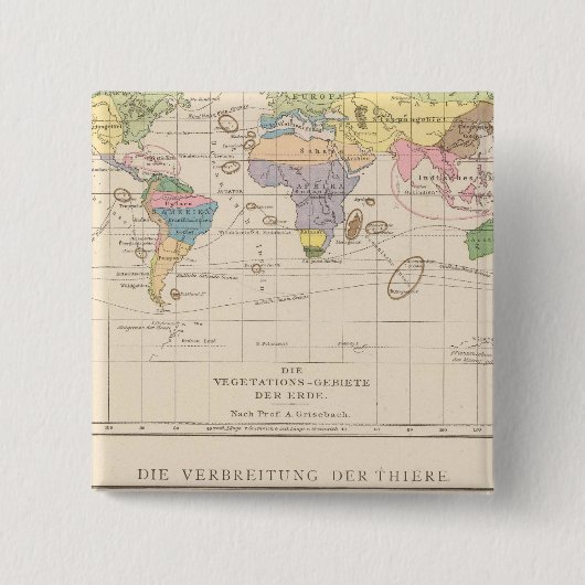 Thiere Atlas Map、Vegetationsgebiete氏 缶バッジ (正面)