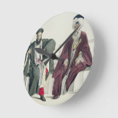 Thierry著刻まれるギリシャの司祭およびトルコ人 ラウンド壁時計 (傾斜)