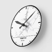 Thimphu Clock City Line Art ラウンド壁時計 (傾斜)