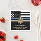 Thin Blue Line法執行警察の退職 スタンダードカクテルナプキン (インサイチュ)