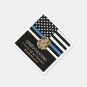 Thin Blue Line法執行警察の退職 スタンダードカクテルナプキン (角)