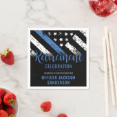 Thin Blue Line法執行警察の退職 スタンダードカクテルナプキン (インサイチュ)