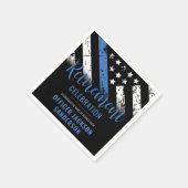 Thin Blue Line法執行警察の退職 スタンダードカクテルナプキン (角)