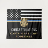 Thin Blue Line法執行警察の退職 タペストリー (正面(横))