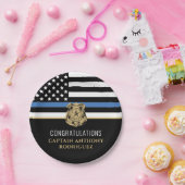 Thin Blue Line法執行警察の退職 ペーパープレート (パーティー)