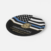 Thin Blue Line法執行警察の退職 ペーパープレート (アングル)