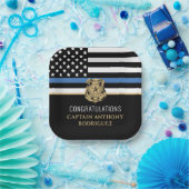 Thin Blue Line法執行警察の退職 ペーパープレート (パーティー)