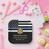 Thin Blue Line法執行警察の退職 ペーパープレート (パーティー)