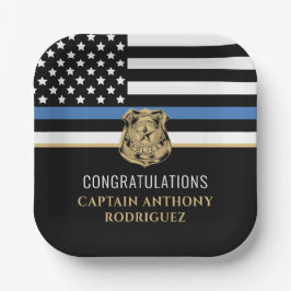 Thin Blue Line法執行警察の退職 ペーパープレート