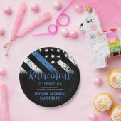 Thin Blue Line法執行警察の退職 ペーパープレート (パーティー)