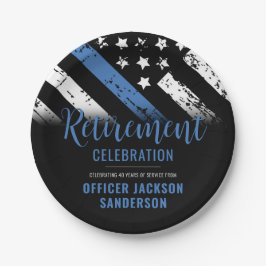 Thin Blue Line法執行警察の退職 ペーパープレート