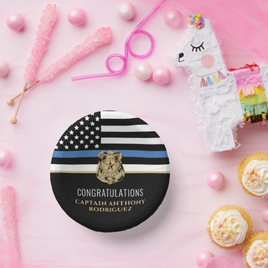 Thin Blue Line法執行警察の退職 ペーパーボウル (パーティー)