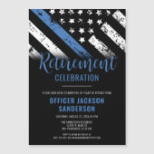 Thin Blue Line法執行警察の退職 マグネット招待状 (正面)