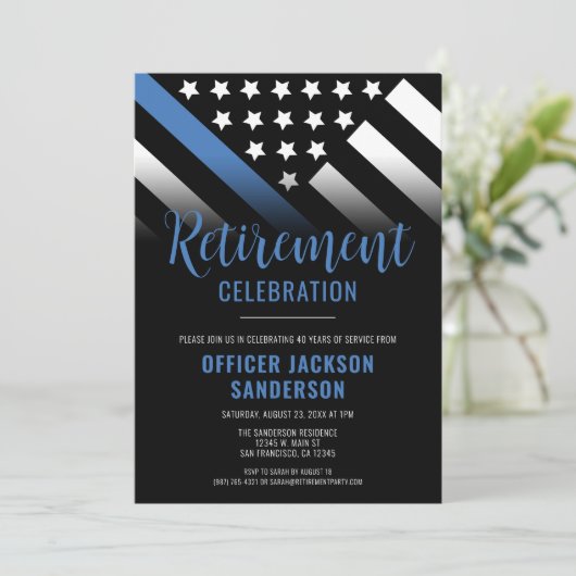 Thin Blue Line法執行警察の退職 招待状 (スタンド正面)