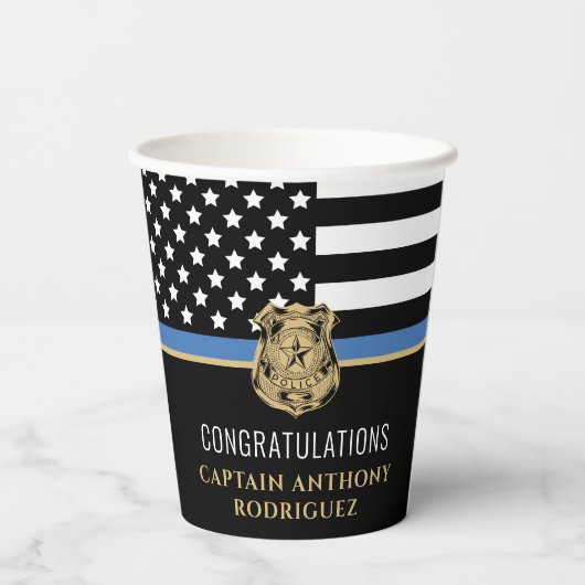Thin Blue Line法執行警察の退職 紙コップ (裏面)