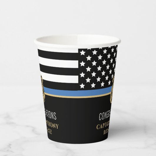 Thin Blue Line法執行警察の退職 紙コップ (左)