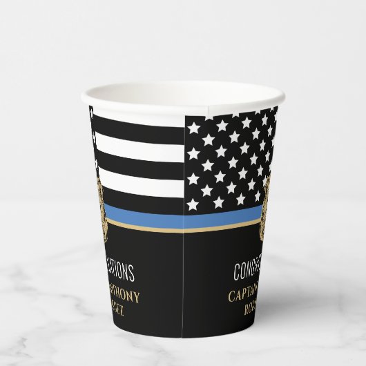 Thin Blue Line法執行警察の退職 紙コップ (右)