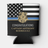 Thin Blue Line法執行警察の退職 缶クーラー (正面)