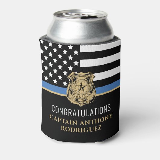 Thin Blue Line法執行警察の退職 缶クーラー