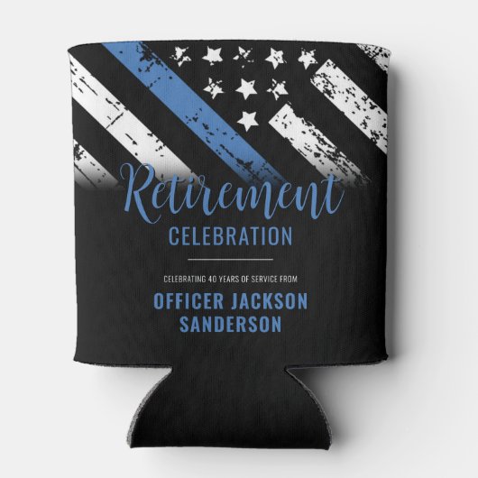 Thin Blue Line法執行警察の退職 缶クーラー (裏面)