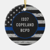 Thin Blue Line法執行警察官 セラミックオーナメント (正面)