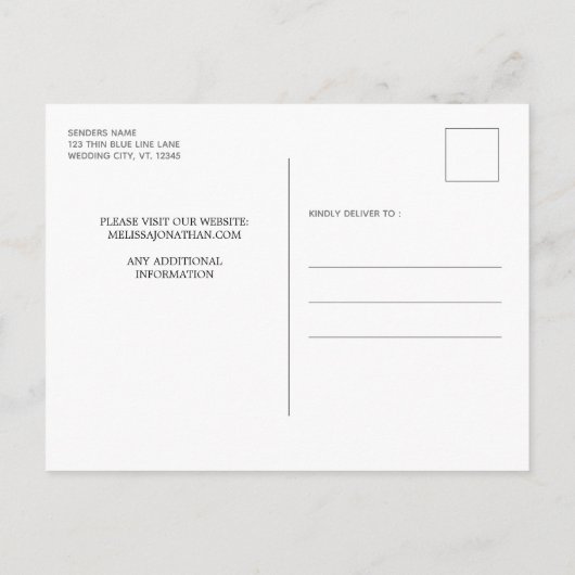 Thin Blue Line法執行警察結婚の 案内ポストカード (裏面)