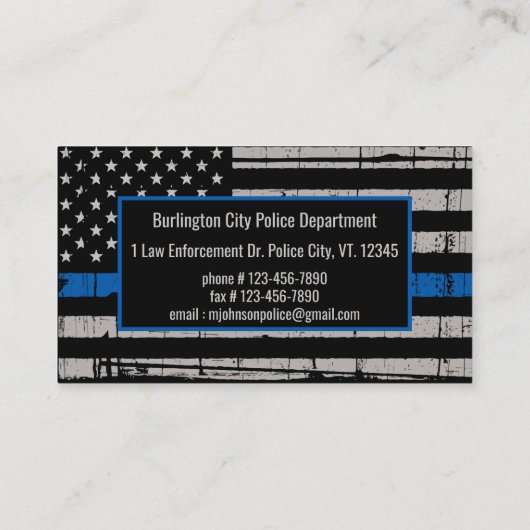 Thin Blue Line法執行部警察 名刺 (裏面)