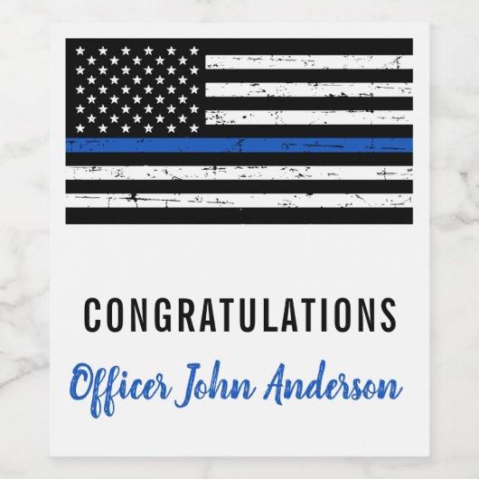 Thin Blue Line警察の退職法執行 ワインラベル (シングルラベル)