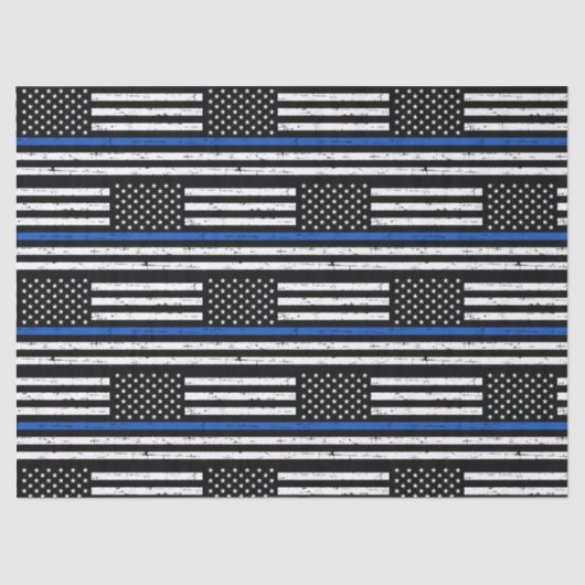 Thin Blue Line警察の退職法執行 薄葉紙 (正面)