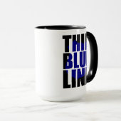 Thin Blue Line警察サポートバッジ マグカップ (正面右)